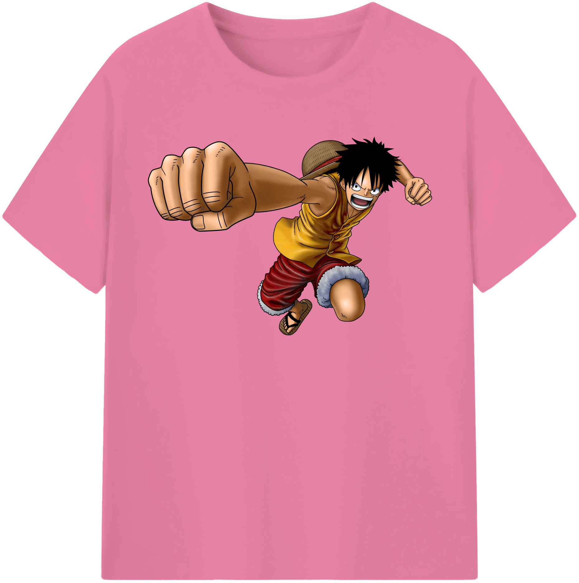 ワンピース モンキー・D・ルフィ ONE PIECE Monkey D. Luffy 綿100％半袖Tシャツ（フロントプリント）